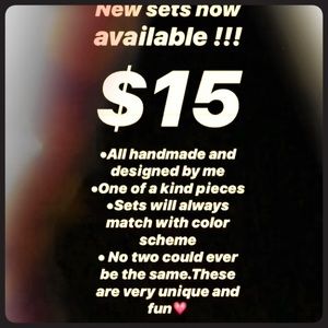 Handmade acrylic painted earrings and necklaces